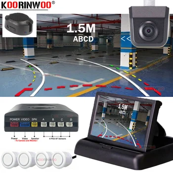 

Koorinwoo 800*480 Dynamic Trajectory Monitor Mirror Car Sensor Video System Alert Parking Camera Dash Metal Reverse Buzzer Kit