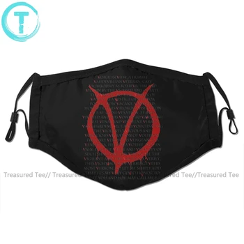 

V For Vendetta Mouth Face Mask V For Vendetta Facial Mask Fashion Funny with 2 Filters for Adult