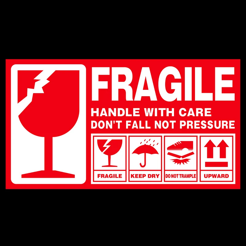 336Pcs/Lot Large FRAGILE Sticker Up and Handle With Care Keep Dry Shipping  Express Label Warning Sticker Courier Label 15x9cm