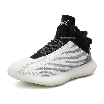 

Shoes Men High-top Men Shoes Wild AJ Basketball Shoes Breathable Casual Shoes Flying Woven Shoes Youth Men And Women Sport Shoes