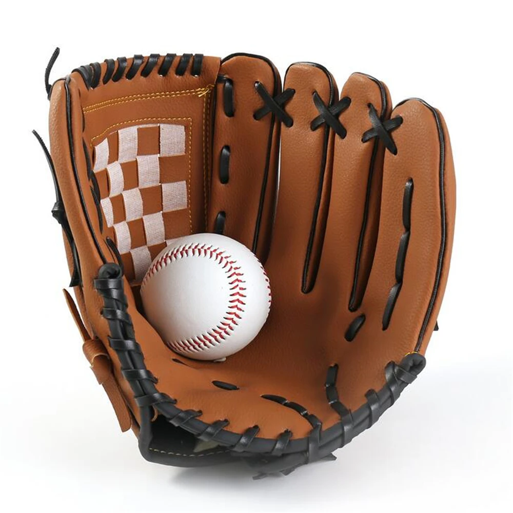 Brown 9.5"/10.5"/11.5"/12.5" Baseball Glove PU Leather for Left Hand Thrower