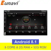 Eunavi Octa Core 2 Din Universal Android 8.1 Car DVD Player GPS Navigation Car pc Radio Stereo Bluetooth WIFI USB touch screen
