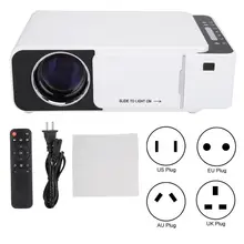 Портативный HD светодиодный многоязычный проектор белого цвета для стандартной версии T6(480 p) 110-240V HD светодиодный проектор