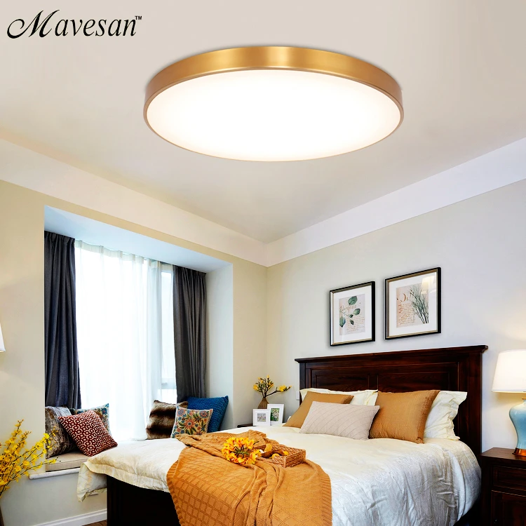 

Round Ceiling Light Fixture Modern LED Ceiling Lights gold lampshade for Living Room Bedroom Ceiling Lamp Fixtures light ceiling