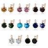 SHUANGR – boucles d'oreilles en cristal pour femmes, 10 couleurs, AAA CZ, éléments, Vintage, bijoux de mariage ► Photo 3/6