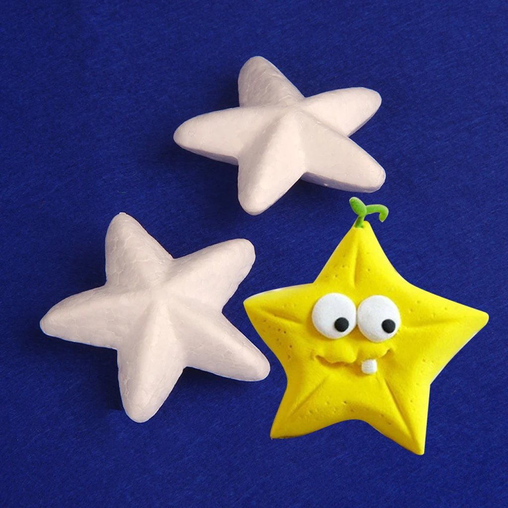 50x Christmas Star Styrofoam Foam Material For Kids Children Modeling Craft