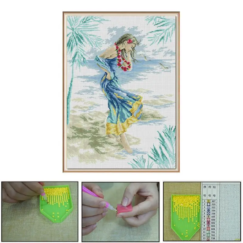 Цветок девушка DIY полная дрель алмазная живопись вышивка крестиком набор Стразы домашний декор Искусство ремесло Q6PE