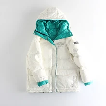 Зимнее пальто женское плотное теплое пуховое пальто белая куртка на утином пуху Женское зимнее свободное Женское пальто зимнее пальто