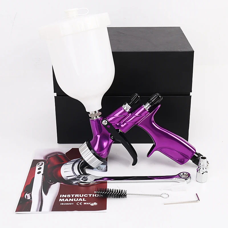 

JUNEFOR Spray Gun 1.3mm Nozzle Paint Spray Gun Sprayer 600 ml Large Capacity HVLP Easy Spraying Airbrush Gun Pneumatic Tool Kit