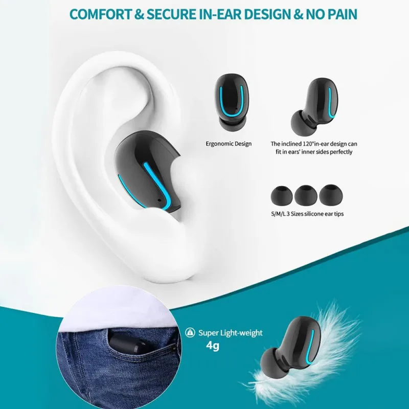 Для Bluetooth V5.0+ EDR портативные наушники с зарядным устройством стерео беспроводные стерео звуковые наушники