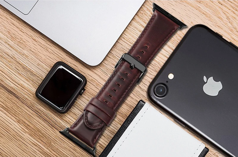 Кожаный ремешок для Apple watch band 42 мм 38 мм correa 44 мм 40 мм ремешок для часов браслет наручные ремень серии 4 3 2 1 Аксессуары для iwatch