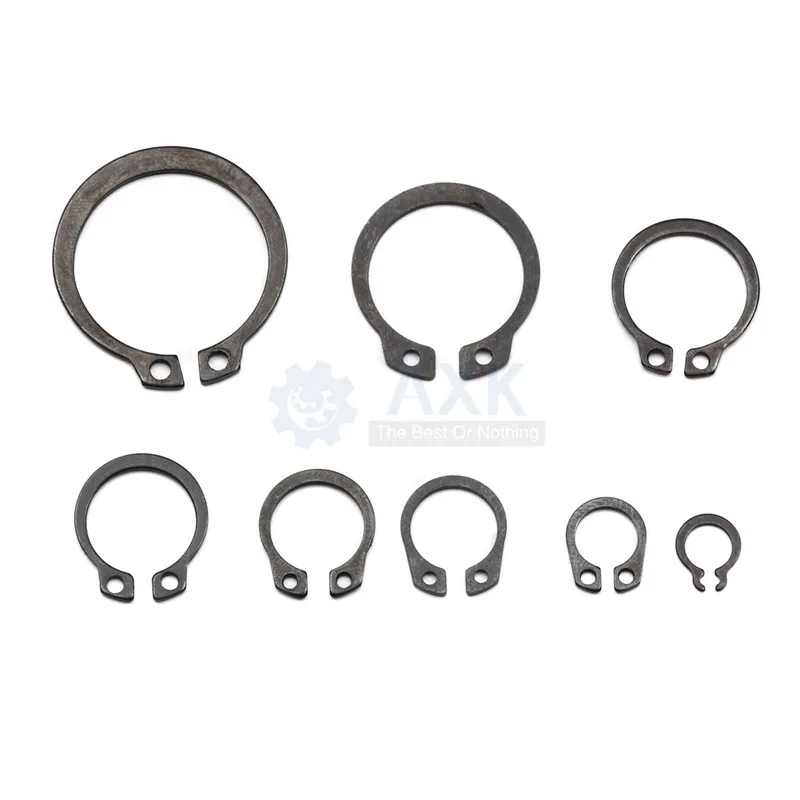200Pcs M6-M20 Internal External Retaining Circlips C-clip Washers Snap Retaining Ring Carbon Steel Assortment Kit DT