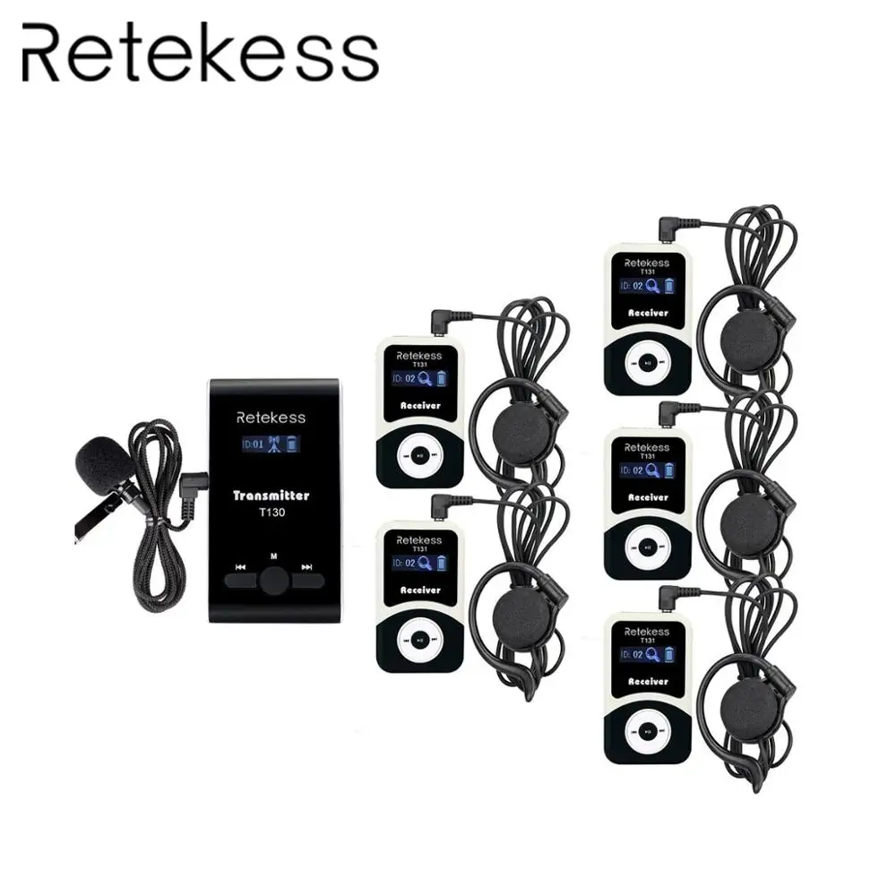 Retekess Wireless Tour Guide/Meeting System Sender+Empfänger+Mikrofone 99 Kanal 