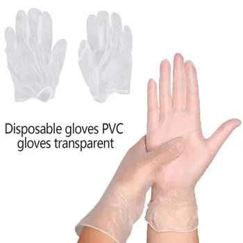 

100 Pcs/ Bag Disposable Pvc Gloves Transparent Oil-proof Beauty Manicure Food Processing Protection Food Dishwashing Gloves