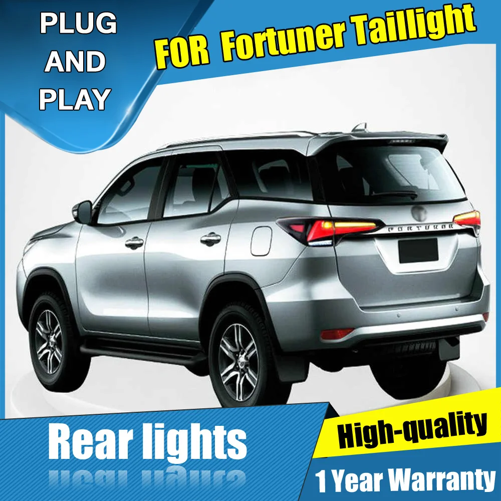 4 шт. автомобильный Стайлинг для Toyota Fortuner задние фонари для- Fortuner светодиодный задний фонарь+ сигнал поворота+ тормоз+ обратный светодиодный свет