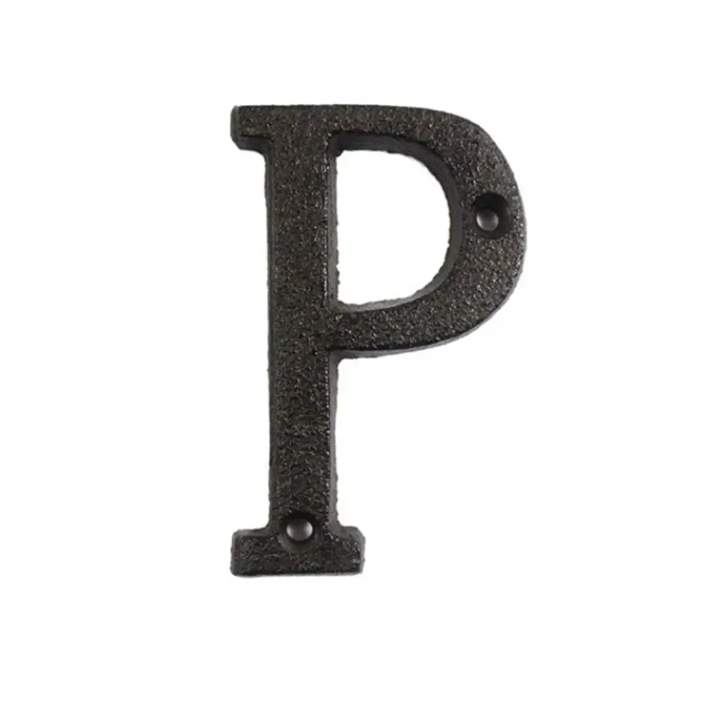 P A to Z Metal Alphabet Letter Wrought Iron Letters Symbols Sign for Office Room House Door Address Signs Metal Door Plates - Цвет: P