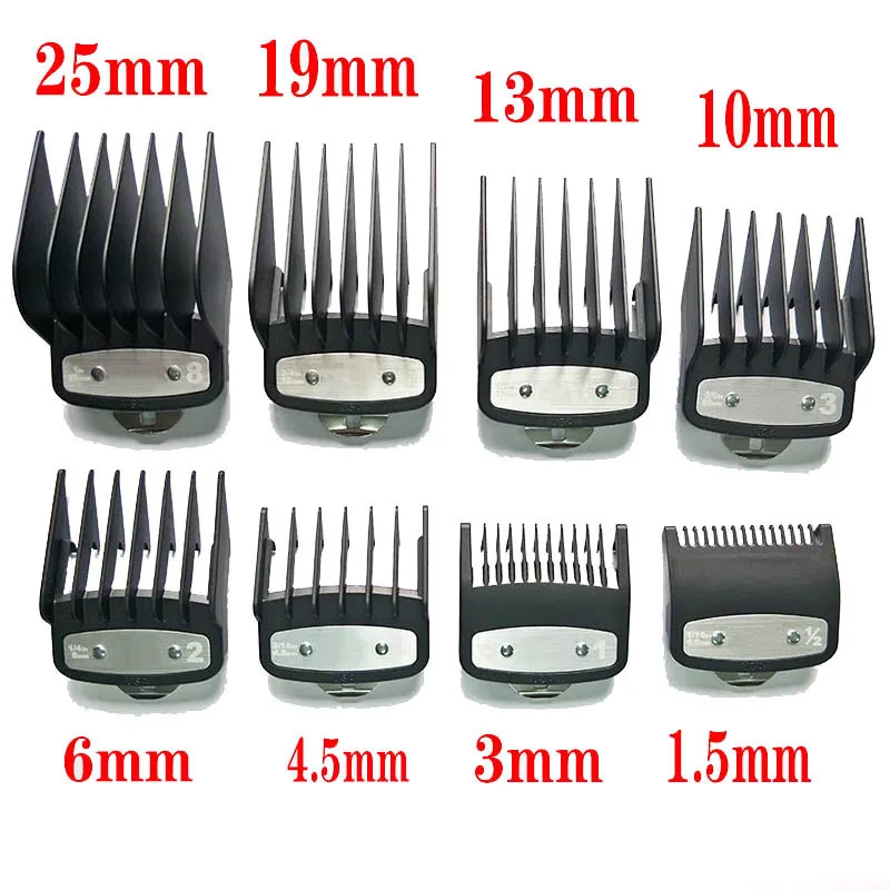

Hair Clipper Limit Comb Guide Attachment Size Barber Replacement 1.5 /3 /4.5/6/10/13/19/25mm Electric hair clipper accessories