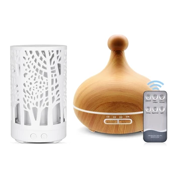 

2 Set Essential Oil Diffuser Household Aroma Humidifier Cool Mist for Bedroom Office EU Plug, 200Ml & 400Ml