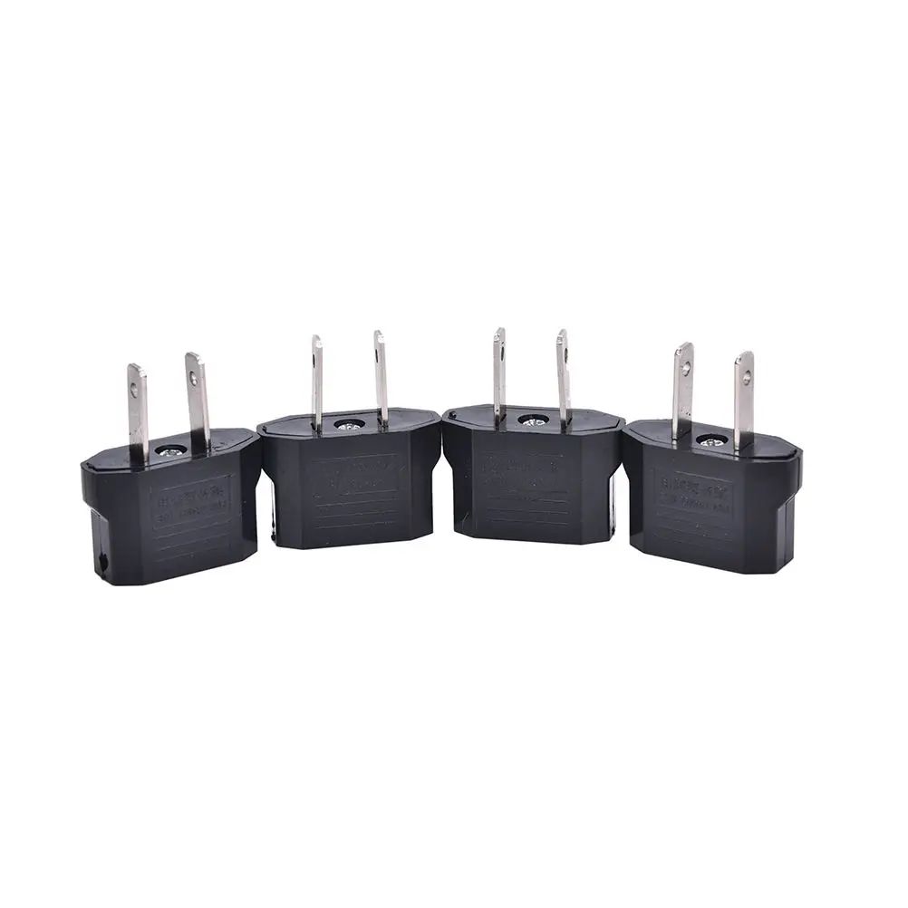 

4pcs Black EU to US AC Power Plug Travel Converter Adapter Electrical Plugs Adaptors Top Quality