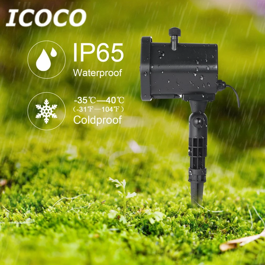 ICOCO, водонепроницаемый светодиодный светильник для ландшафтного проектора, лампа для газона с 12 горками для пасхи, Рождества, фестиваля, сада, домашнего декора