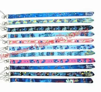 

Lot 50pcs mixed cartoon stitch Lanyard ID Badge Holders Mobile Neck Keychains For Party Gifts WQ-179