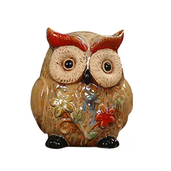 

1pc Cartoon Owl Saving Pot Decorative Coin Bank Delicate Money Pot Small Change Organizer for Home Shop