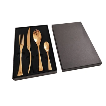 

Stainless Steel Table Cutlery Set Tableware Set Gift Box Household Soup Ladle Scoop Spoon Dinner Knife Fork Dinnerware