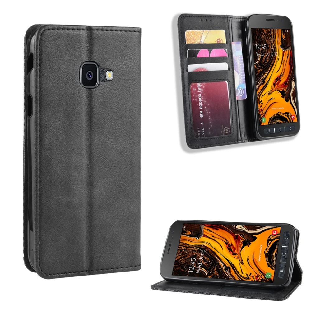 Для samsung Galaxy XCover 4S 4(G390F) A50 A50s A30s A10s кошелек Чехол в винтажном стиле из искусственной кожи с магнитной откидной крышкой