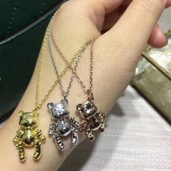 

luxurious Creative gold bear necklace Overweight bear pendant Hiphop Paperclip necklace wedding Accessories party jewelry Bijoux