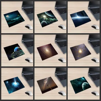 

XGZ Technology Square Mouse Mat Cosmic Planet Print Pattern Laptop PC Table Mat Star Landscape Rubber Non-slip Universal Type