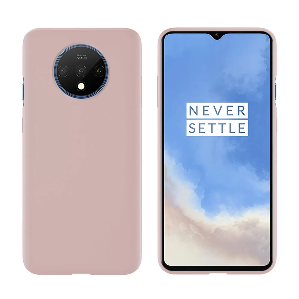 Розовый Для Oneplus 7T Pro чехол Модный жидкий силиконовый мягкий чехол для OnePlus 7 7T Pro 6 6T чехол Полная защита для OnePlus 6t чехол - Цвет: Розовый