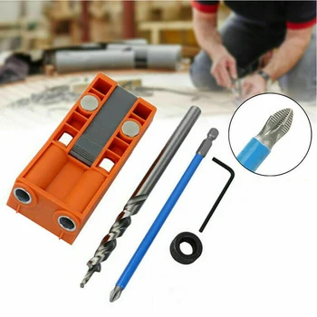 

Drill Guide With Magnetic Wrench Woodworking Oblique Punching Locating Hole Jig Kit Washer Adjustable Angle DIY Tool Positioning