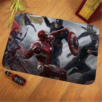 

60x40cm The Avengers Team Super Hero DoorMat Mug Manga Plush Floor Rug Carpet Room Doormat Non-slip Mat Cartoon