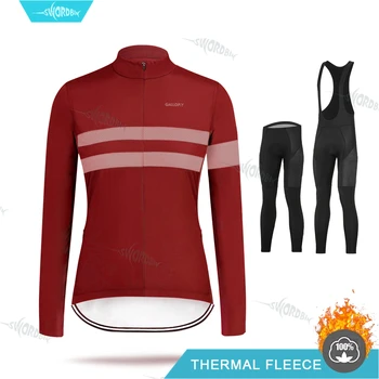 

Cycling Long Sleeve Jersey Set Women Winter Clothes Thermal Fleece Cycling Clothing Ropa De Ciclismo Invierno Mujer MTB Uniform