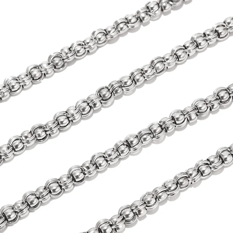 1Meter 8mm Width Handmade Stainless Steel Unwelded Cable Chains Link Chain in Bulk For Necklaces DIY Jewelry Making Top Quality