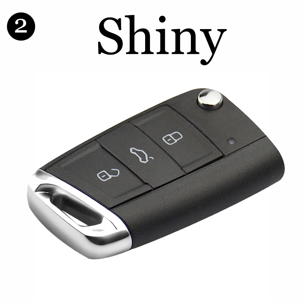 OkeyTech автомобильный брелок для V W Gollf MK7 Skoda Octavia Seat Golf 7 Polo Passat Mk2 Touran чехол, футляр для телефона HU66 Blade Блестящий металлический - Количество кнопок: Type 2