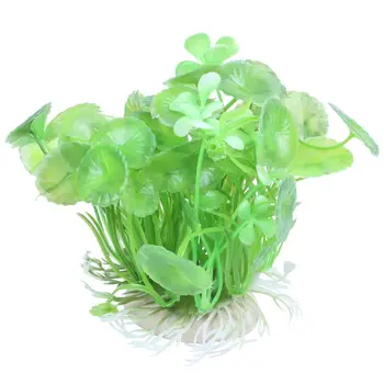 

Ceramic Base Green Plastic Floating Grass Plants Ornament for Aquarium Fish Tank