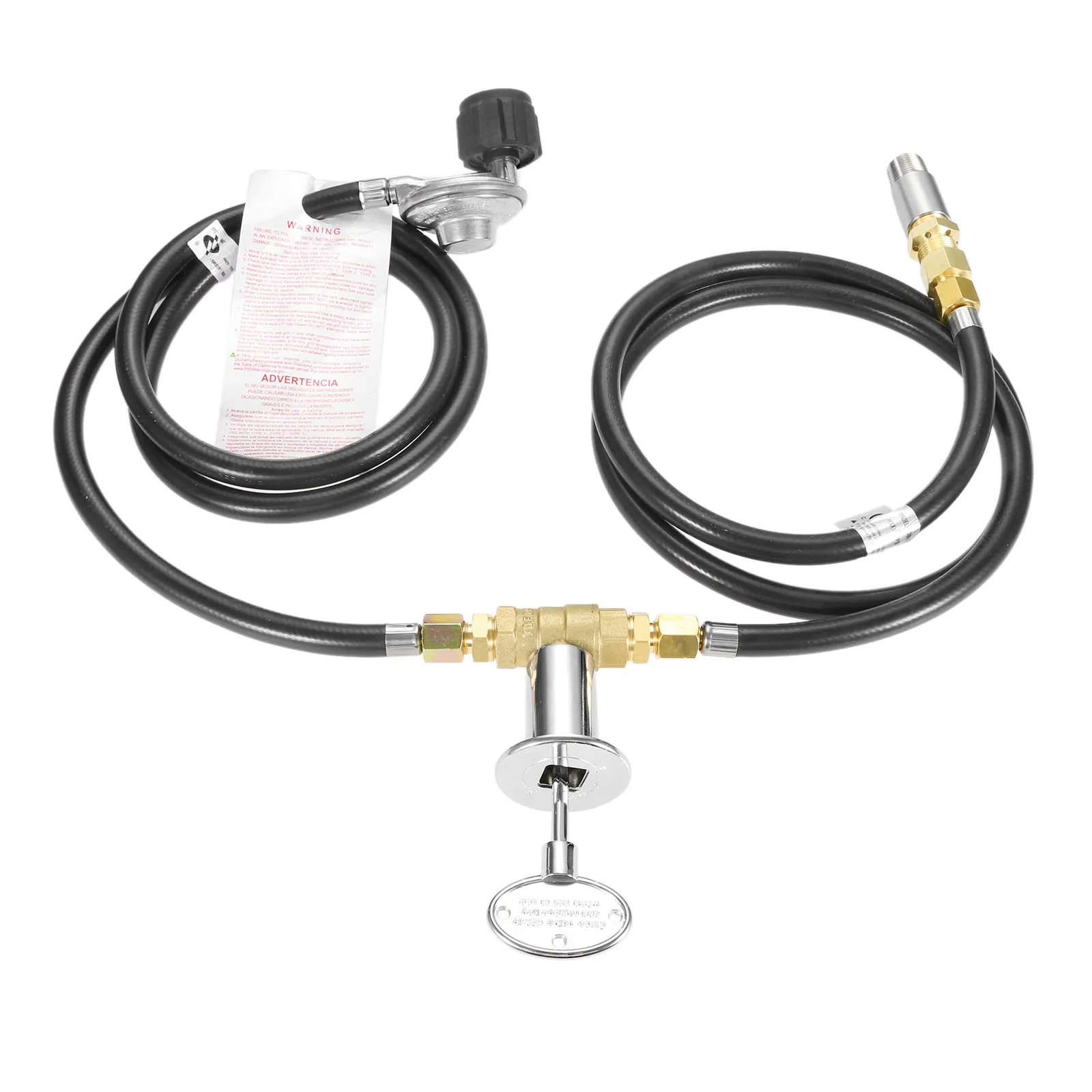 

7pcs/kit Propane Gas Fire Pit Valve Control System 5 Feet Hose Assembly 150,000 BTU Low pressure Replacement Parts Brass CSA