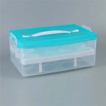 

Kitchen Storage 24 Grid Double egg Storage Box Refrigerator Egg Storage Kitchen Outdoor Portable Container Storage Egg Boxes J20