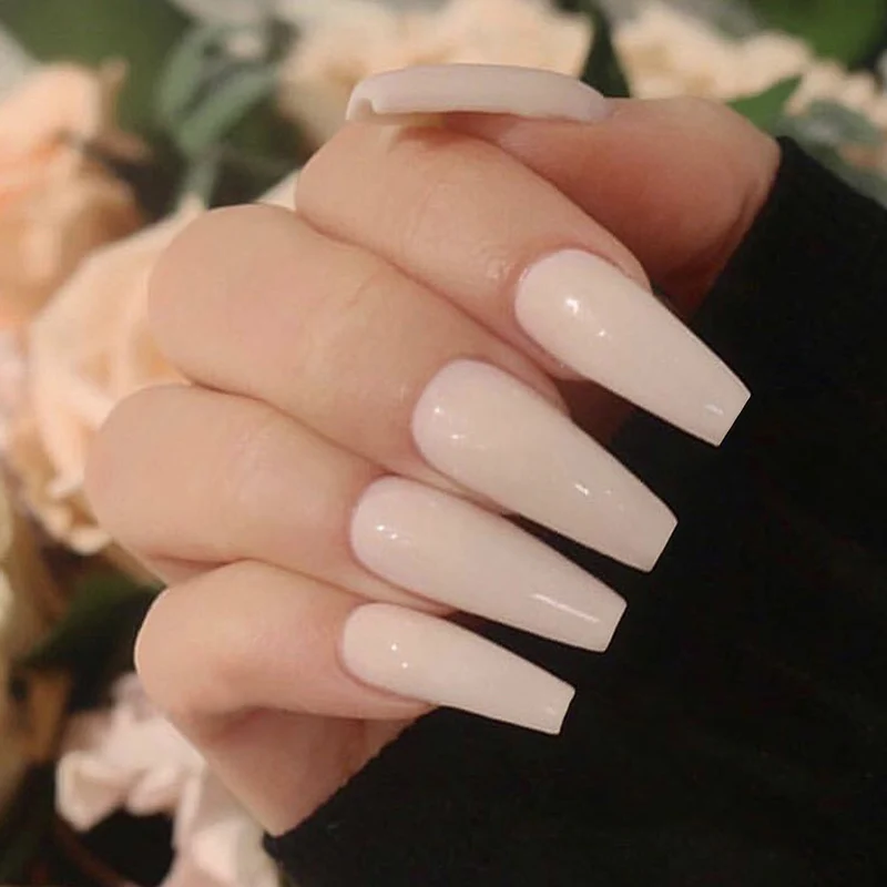 

24pcs/Set press on nails long Square Head Solid Color artificial nails with glue Manicure Decorations Forms for nail extension
