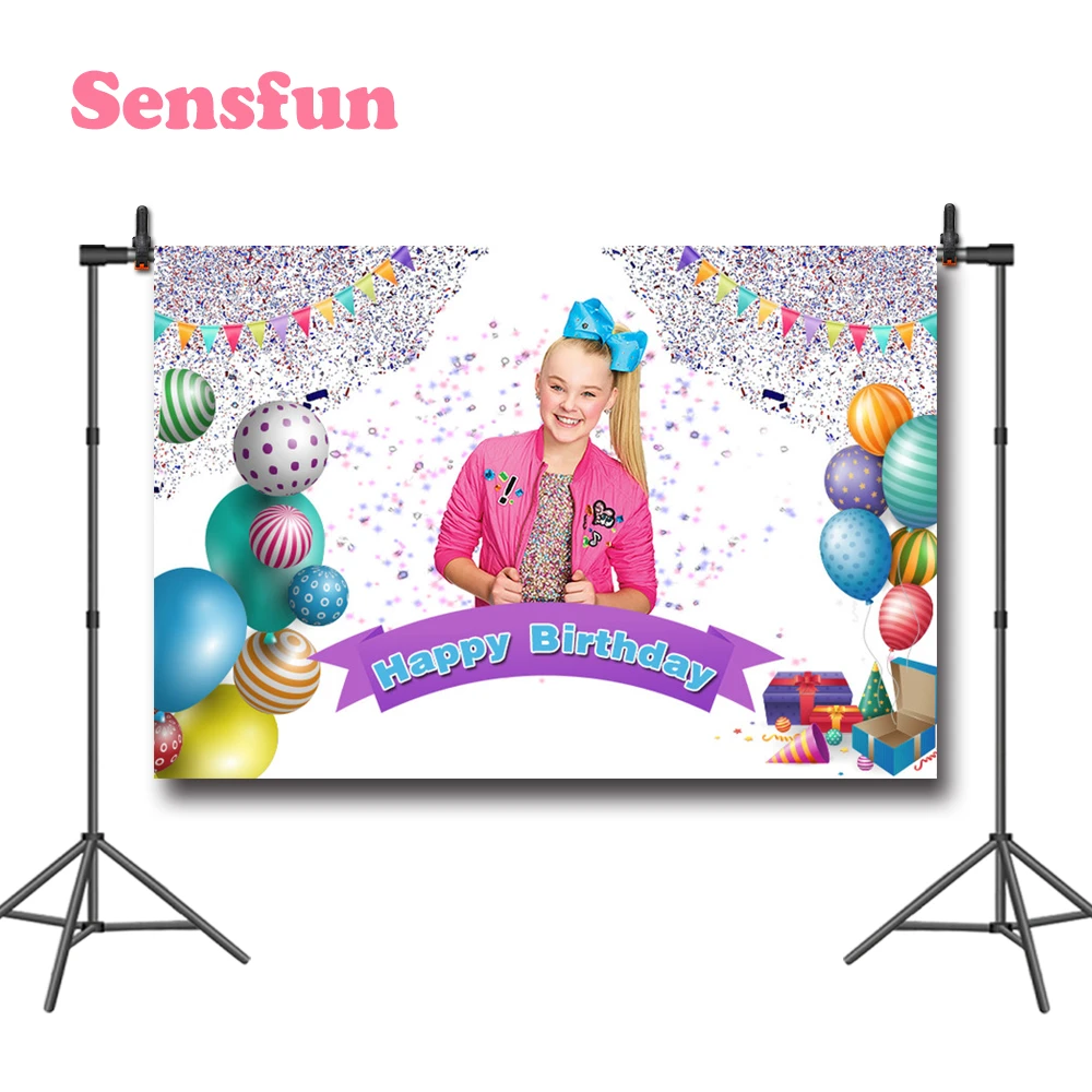 Sensfun Jojo Siwa Photographie Toile De Fond Filles Fete D Anniversaire Photo Fond Joyeux Anniversaire Vinyle Toile De Fond Aliexpress