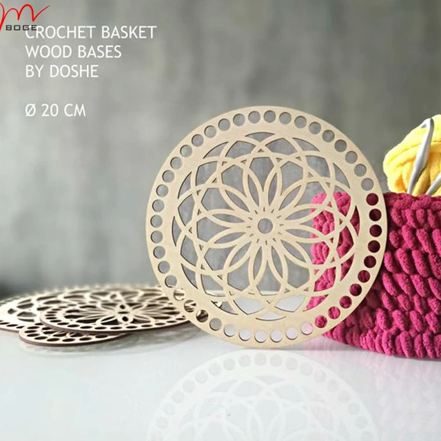 Wooden Basket Bottom Crochet Basket  Natural Wooden Basket Bottom - 2pcs  140mm - Aliexpress