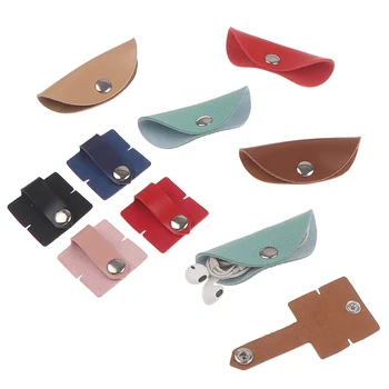 

Phone Cable Organizer PU Leather Wrap Winder Cord Manager Headset Cable Winder