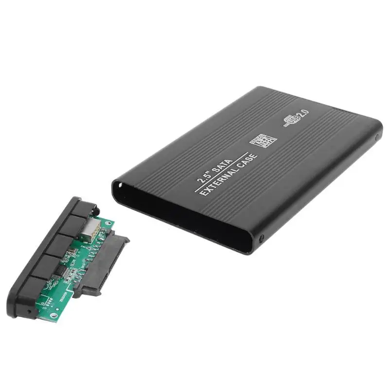 2 5 дюйма SSD жесткий диск чехол SATA USB2.0 HDD коробка Алюминий сплав Портативный