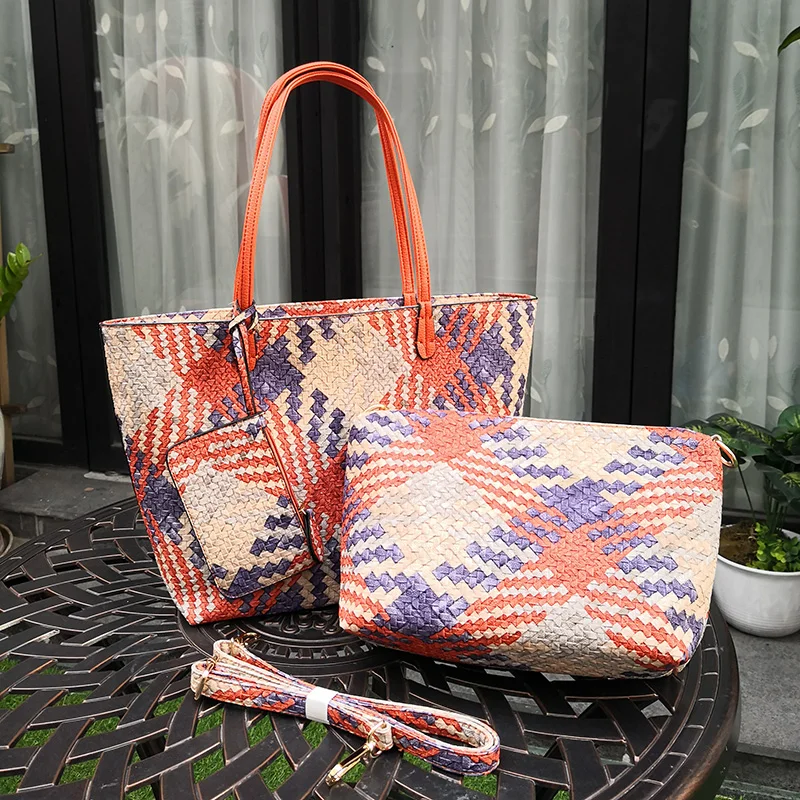 

Louis Brand Knitting Bag Female Handbag and Purse Three-piece Set Zipper Large Capacity Female Shoulder Bag Cc Channels Handbags