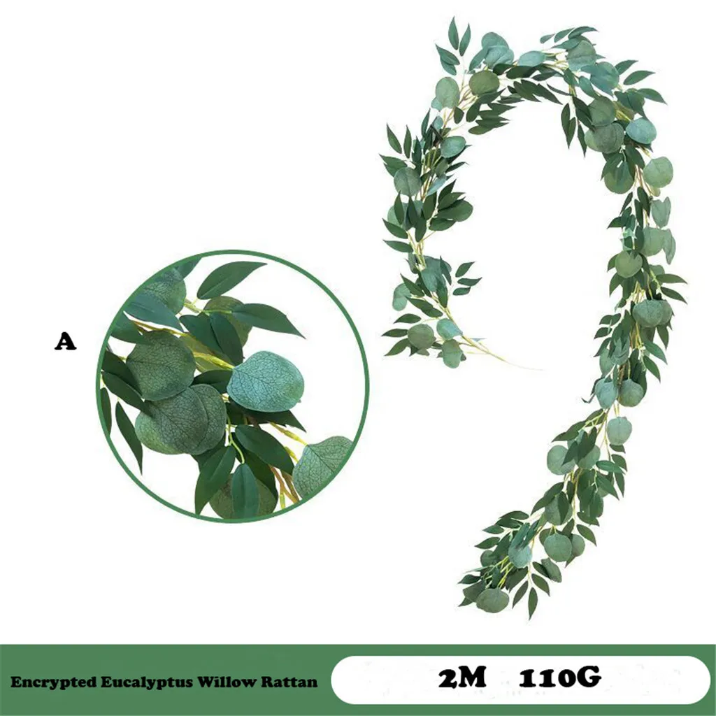 2 м имитация ротанга листья реалистичные фон Monstera Vines искусственная зелень листва для сцены Свадьба сад Декор@ 30