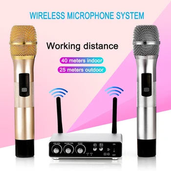 

K28 UHF Wireless Microphone System Dual Channel Lightweight Portable Music Elements Mic for KTV Home Entertainment