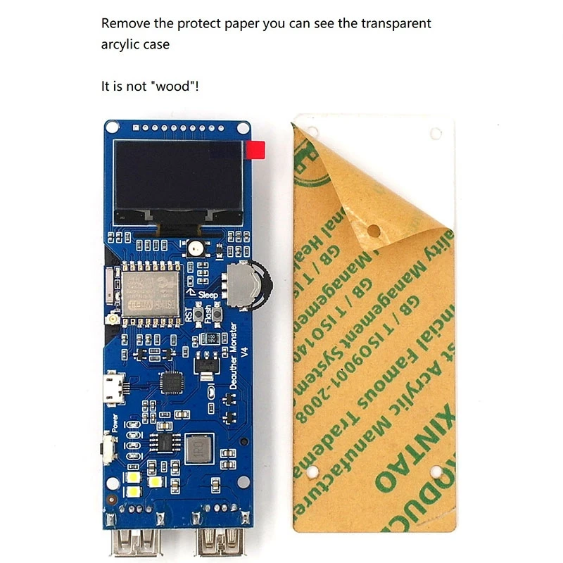 Wi-Fi Deauther Монстр V4 Esp8266 18650 макетная плата Защита от неправильной полярности антенна чехол Мощность power Bank 5V 2A
