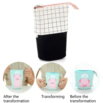 

Stand Up Pencil Holder Telescopic Pencil Case Pen Box Stationery Pouch Bag M0XB