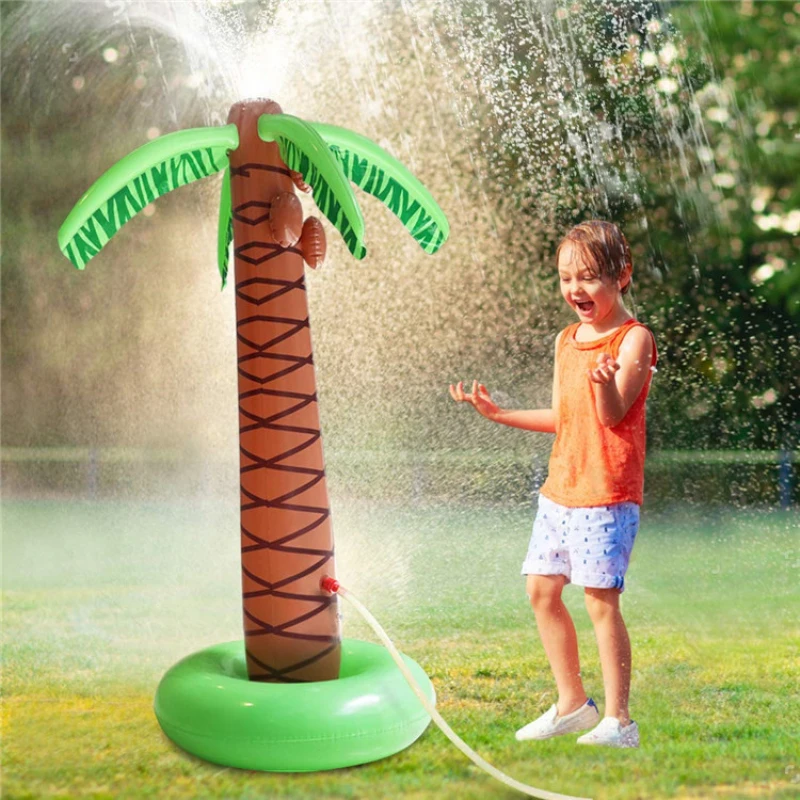 Water Sprinkler Inflatable Coconut Palm Tree Summer Toys Inflated Children Pool Garden Sandbeach Party Decorations Supplies Fun